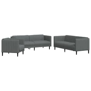 vidaXL 3-osaline diivanikomplekt, tumehall, kangas