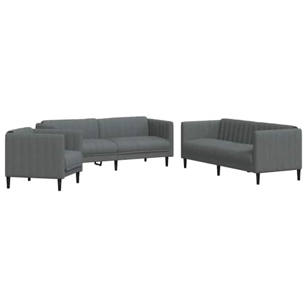 vidaXL 3-osaline diivanikomplekt, tumehall, kangas