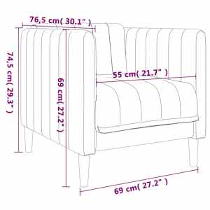 3dílná sedací souprava modrá textil - obrázek 11