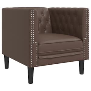 3dílná sedací souprava Chesterfield hnědá umělá kůže - obrázek 6