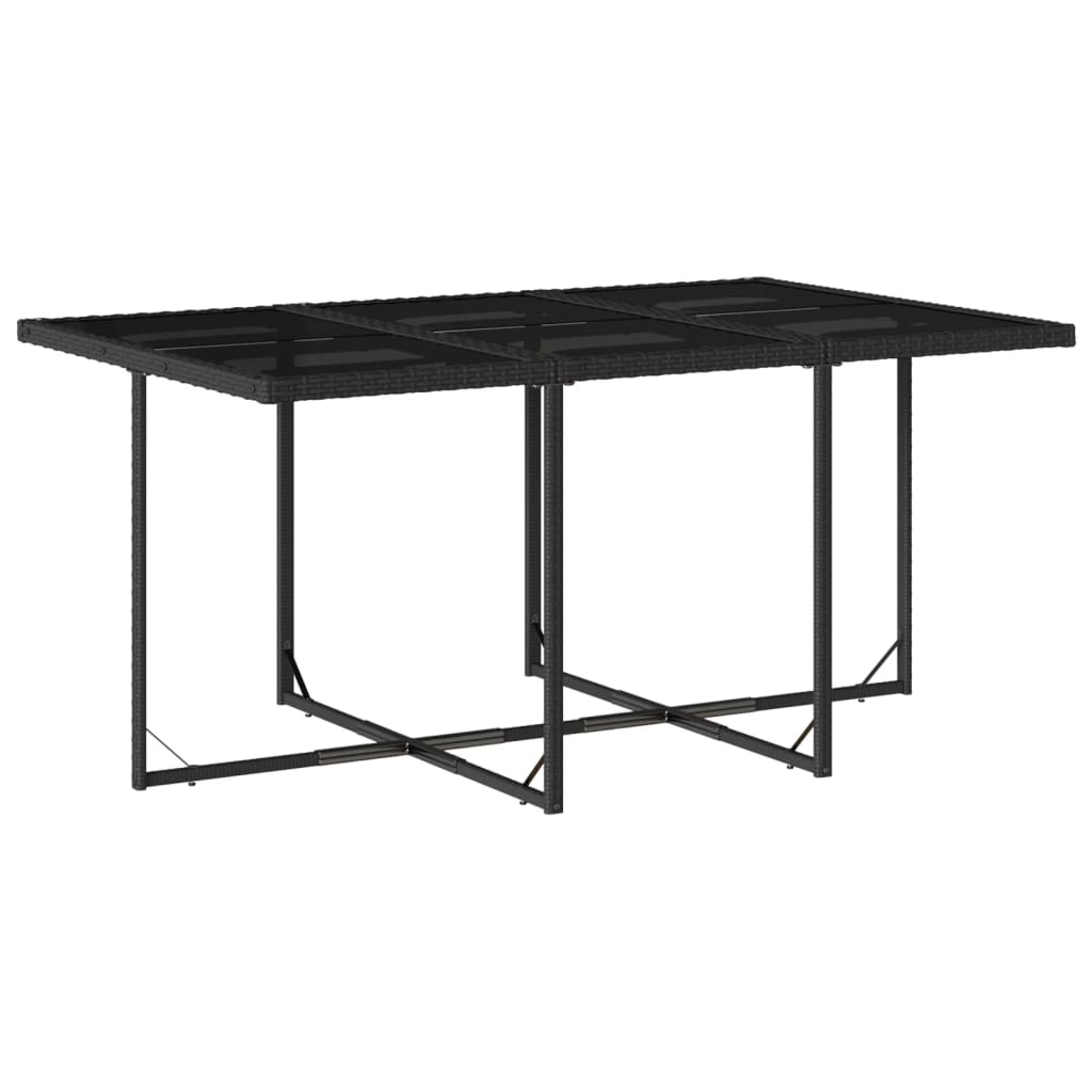 vidaXL 11-delige Tuinset met kussens poly rattan zwart