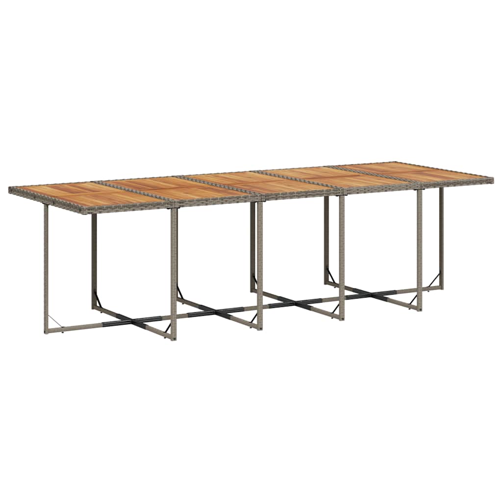 Vrtna jedilna garnitura 15-delna z blazinami siv poli ratan - slika 3