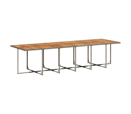 vidaXL 17-tlg. Garten-Essgruppe mit Kissen Grau Poly Rattan