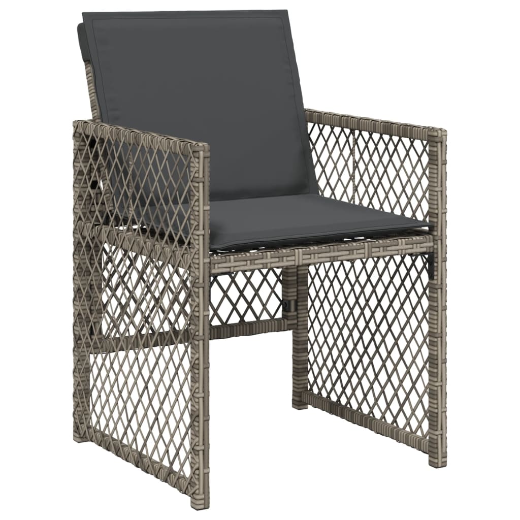 vidaXL 13-delige Tuinset met kussens poly rattan grijs