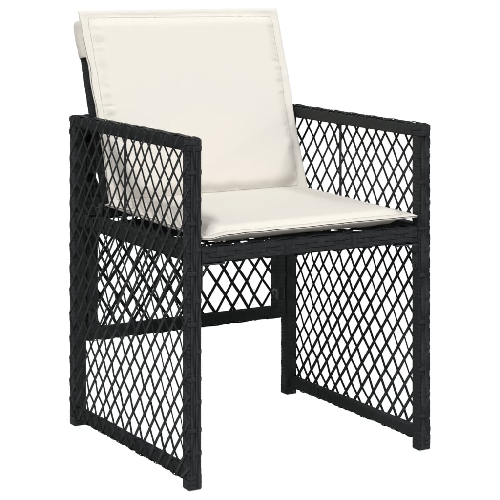 vidaXL 13-delige Tuinset met kussens poly rattan zwart