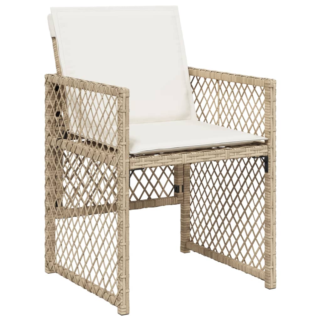 vidaXL 15-delige Tuinset met kussens poly rattan beige