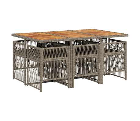 vidaXL Set mobilier de grădină cu perne, 7 piese, gri, poliratan