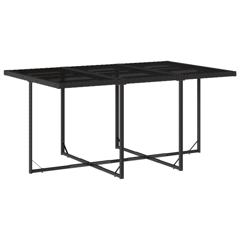 vidaXL 11-delige Tuinset met kussens poly rattan zwart