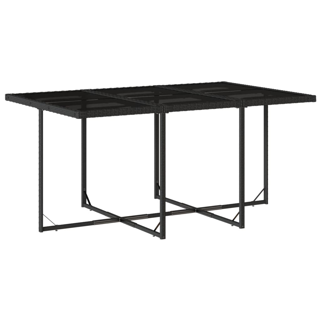 vidaXL 11-delige Tuinset met kussens poly rattan zwart