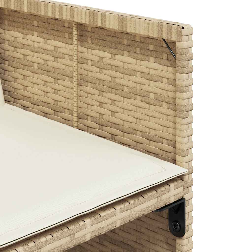 vidaXL 17-tlg. Garten-Essgruppe mit Kissen Beige Poly Rattan – Bild 6