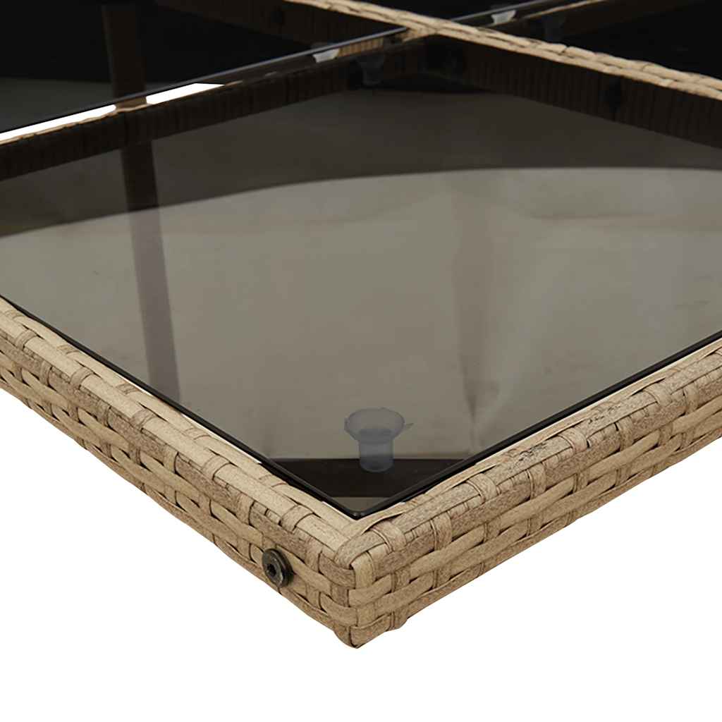 vidaXL 17-tlg. Garten-Essgruppe mit Kissen Beige Poly Rattan – Bild 4