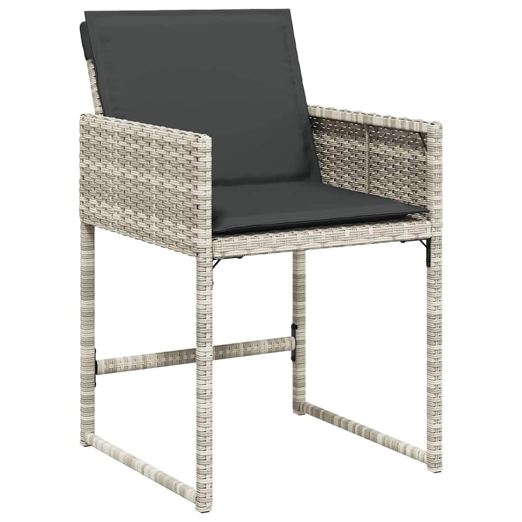 vidaXL 13-delige Tuinset met kussens poly rattan lichtgrijs afbeelding