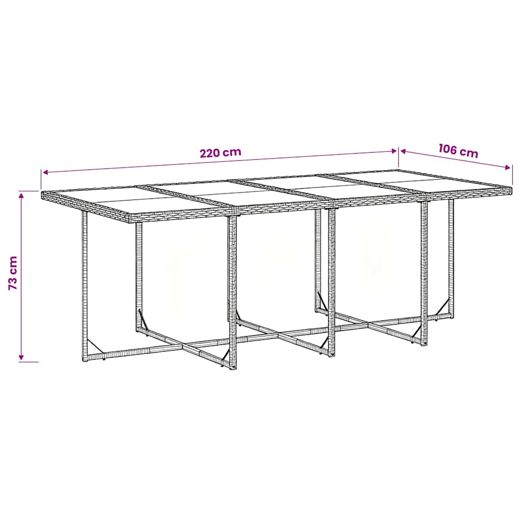 Set mobilier grădină cu perne, 9 piese, gri, poliratan 3211460 - imagine 6