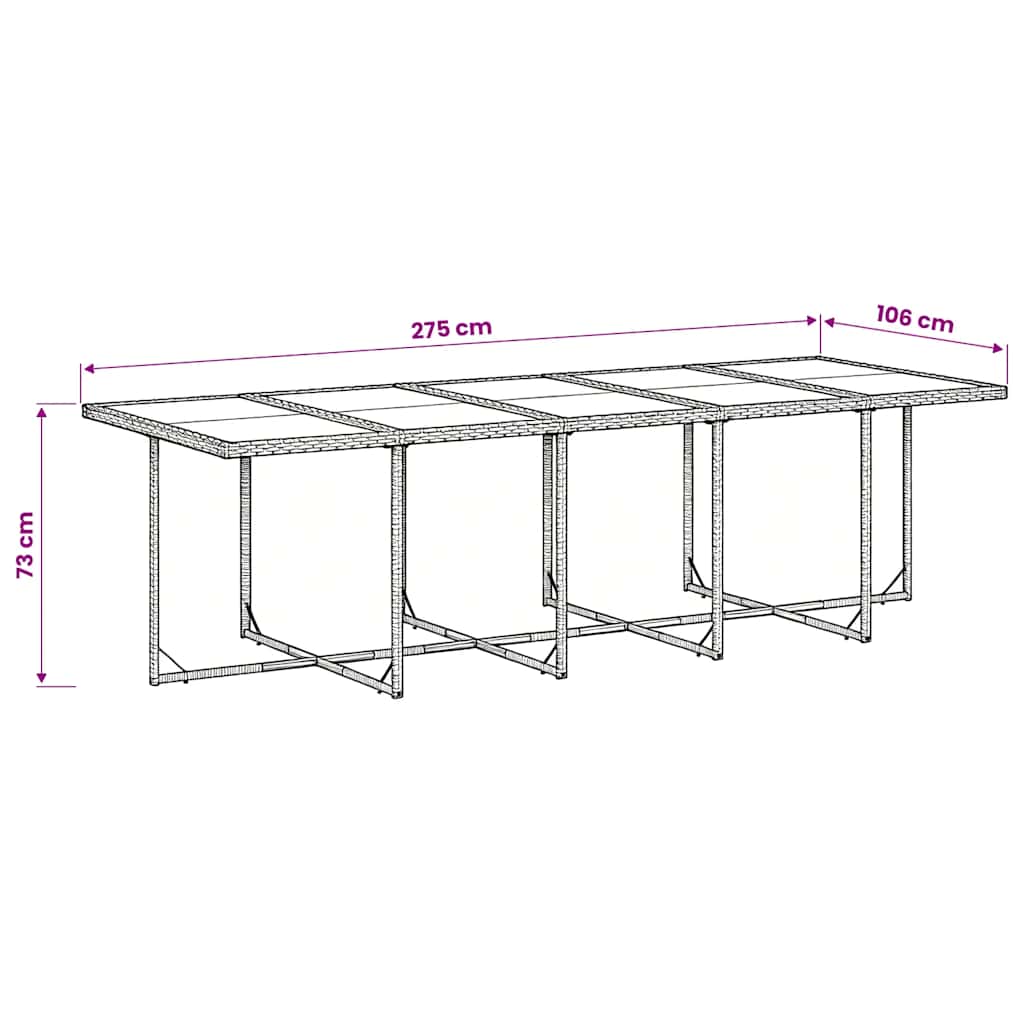 Set mobilier de exterior cu perne, 11 piese, negru, poliratan 3211470 - imagine 6