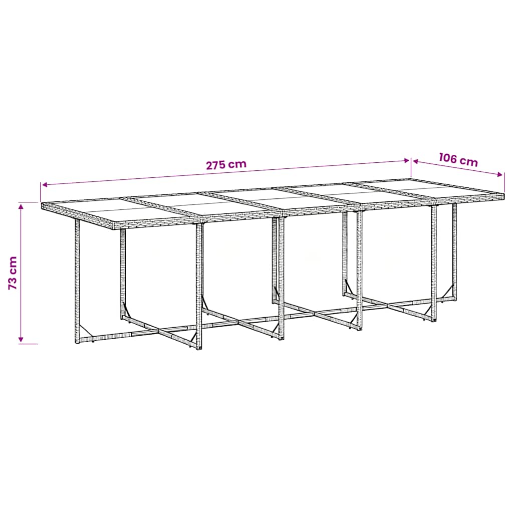 Set mobilier de exterior cu perne, 11 piese, negru, poliratan 3211471 - imagine 6