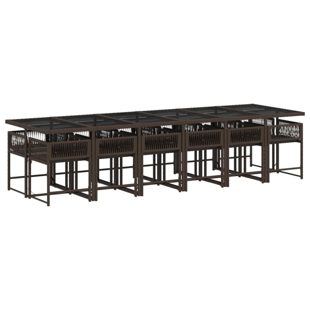 vidaXL 13-delige Tuinset met kussens poly rattan bruin afbeelding