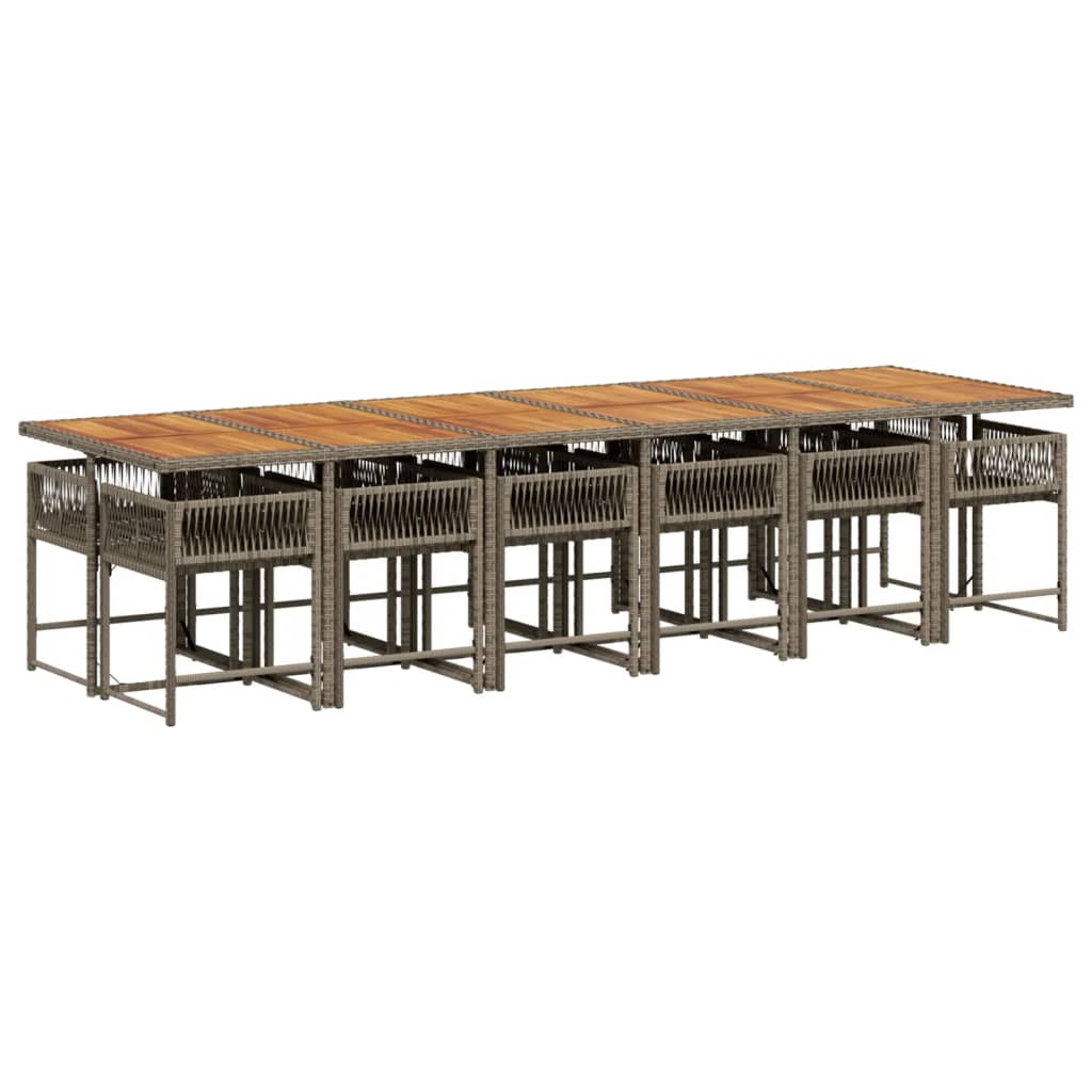 vidaXL 13-delige Tuinset met kussens poly rattan grijs afbeelding