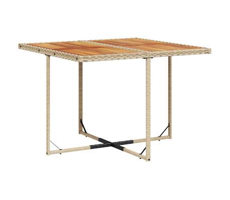 vidaXL 9-tlg. Garten-Essgruppe mit Kissen Beige Poly Rattan