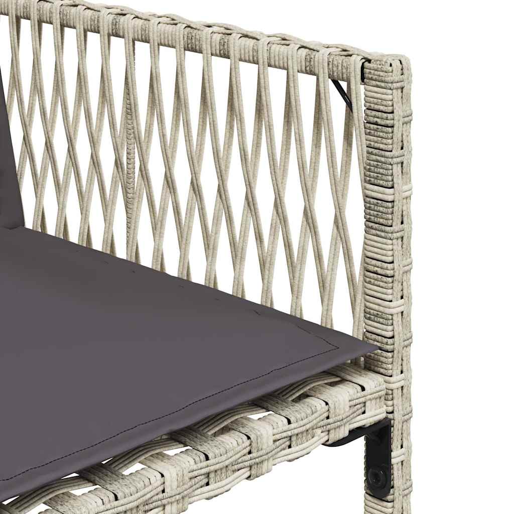 15dílný zahradní jídelní set s poduškami světle šedý polyratan - obrázek 6