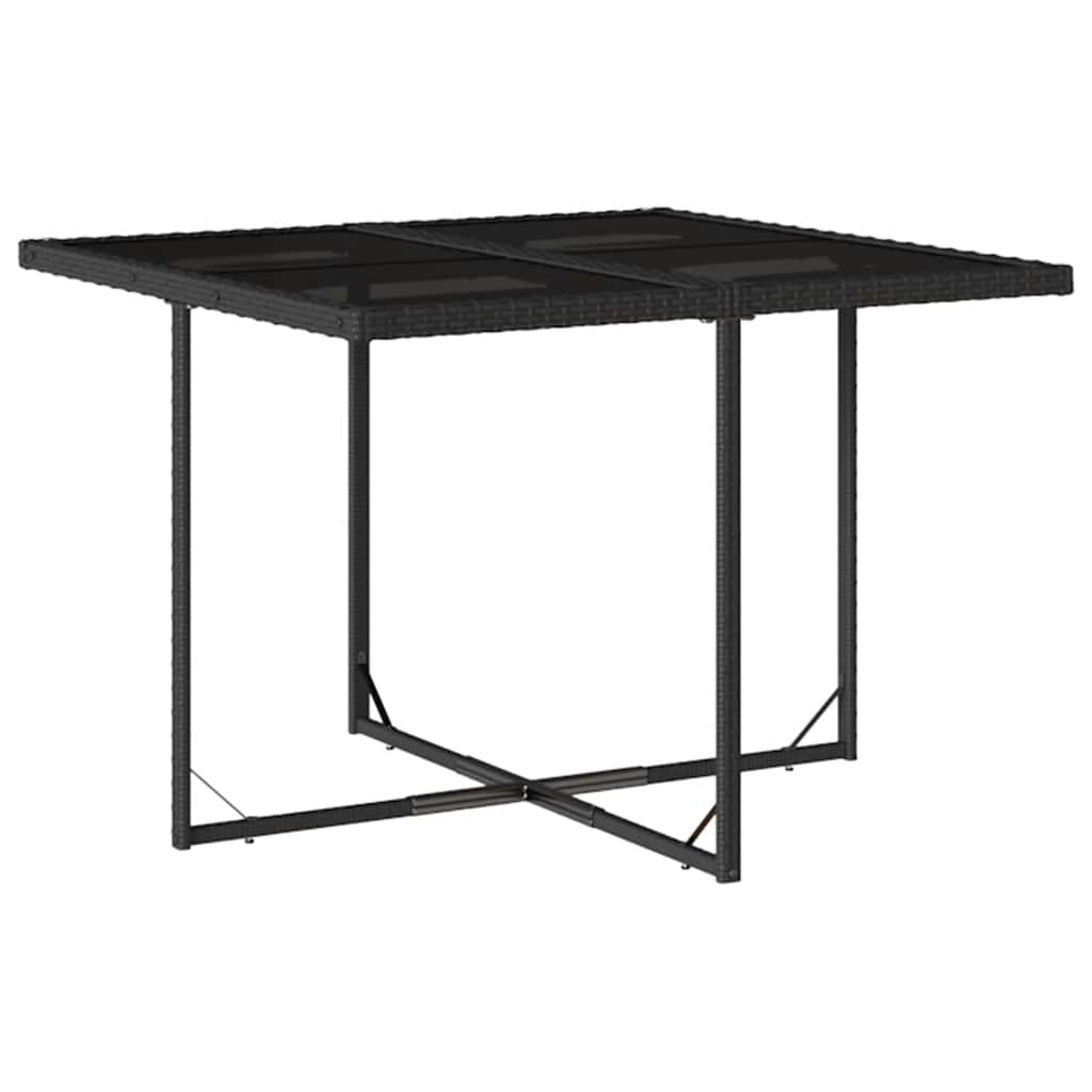 vidaXL 9-delige Tuinset poly rattan zwart afbeelding
