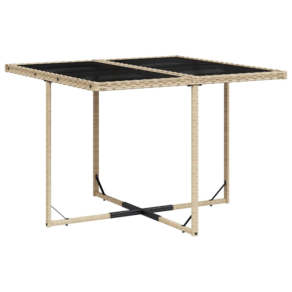 vidaXL 9-delige Tuinset met kussens poly rattan gemengd beige afbeelding