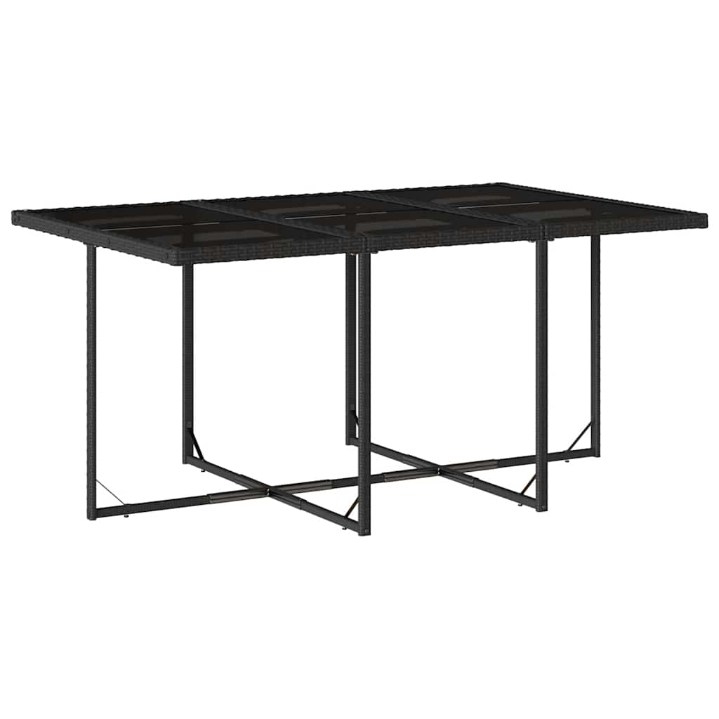 vidaXL 11-delige Tuinset met kussens poly rattan zwart afbeelding