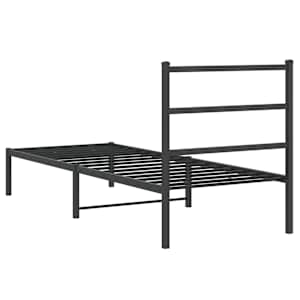 Kovový rám postele s čelem černý 75 x 190 cm - obrázek 7