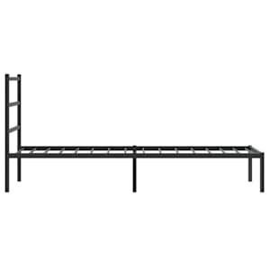 Kovový rám postele s čelem černý 80 x 200 cm - obrázek 6