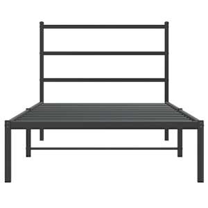 Kovový rám postele s čelem černý 100 x 200 cm - obrázek 5