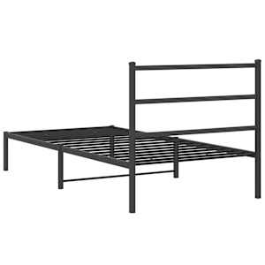 Kovový rám postele s čelem černý 100 x 200 cm - obrázek 7