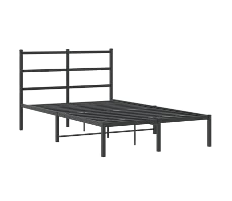 vidaXL Metal Bed Frame without Mattress with Headboard Black 120x200cm