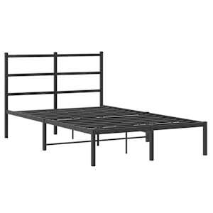 vidaXL Metal Bed Frame without Mattress with Headboard Black 120x200cm