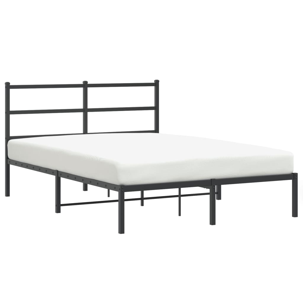 E-shop vidaXL Kovový rám postele s čelom čierny 135x190 cm