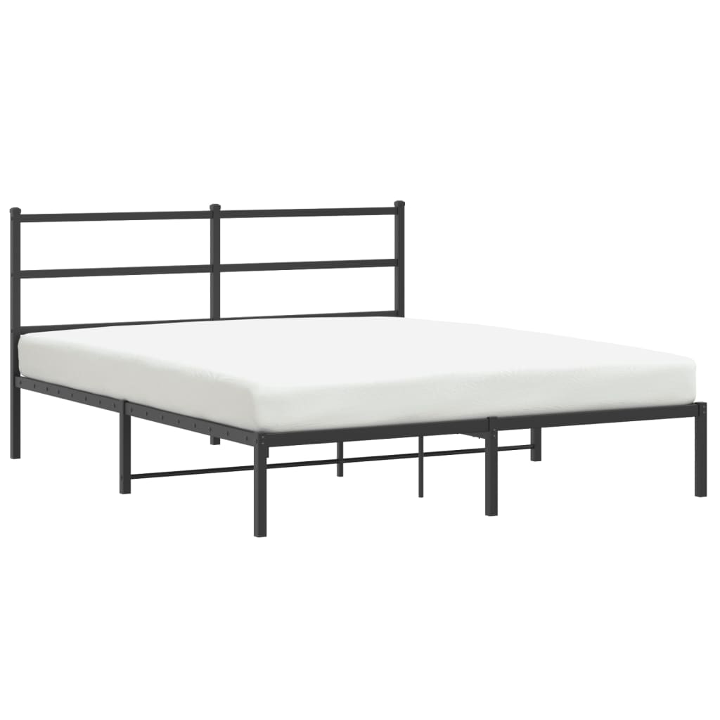 vidaXL Kovový rám postele s čelem černý 150 x 200 cm