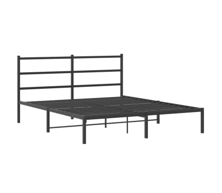 vidaXL Metal Bed Frame without Mattress with Headboard Black 160x200cm