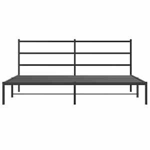 Kovový rám postele s čelem černý 200 x 200 cm - obrázek 5