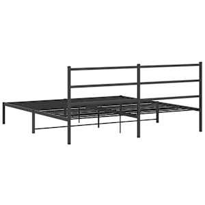 Kovový rám postele s čelem černý 200 x 200 cm - obrázek 7
