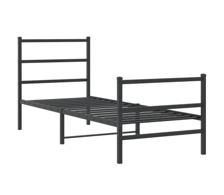 vidaXL Metal Bed Frame without Mattress with Footboard Black 80x200 cm