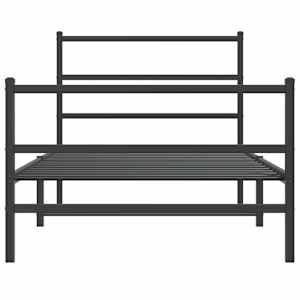 Kovový rám postele s hlavovým a nožním čelem černý 100 x 200 cm - obrázek 5
