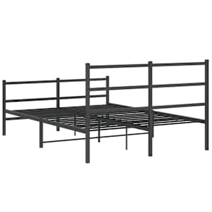 Kovový rám postele s hlavovým a nožním čelem černý 135 x 190 cm - obrázek 7