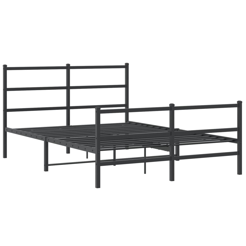 vidaXL Bedframe met hoofd- en voeteneinde metaal zwart 140x200 cm afbeelding