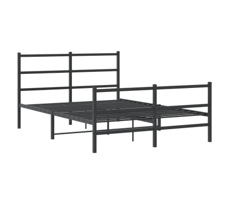 vidaXL Metal Bed Frame without Mattress with Footboard&nbsp;Black 140x200cm