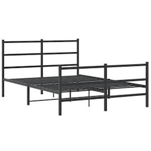vidaXL Metal Bed Frame without Mattress with Footboard&nbsp;Black 140x200cm