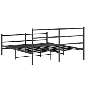 Kovový rám postele s hlavovým a nožním čelem černý 150 x 200 cm - obrázek 7
