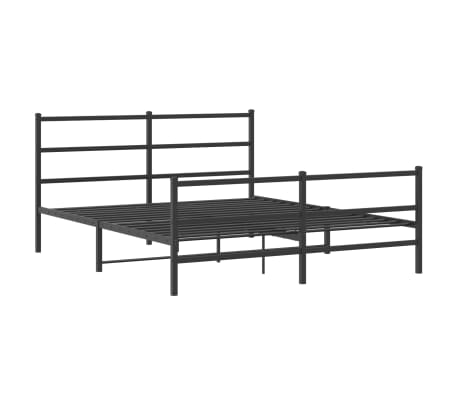 vidaXL Kovový rám postele s hlavovým a nožním čelem černý 160 x 200 cm
