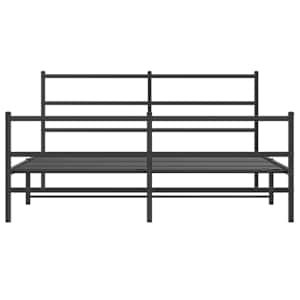 Kovový rám postele s hlavovým a nožním čelem černý 160 x 200 cm - obrázek 5