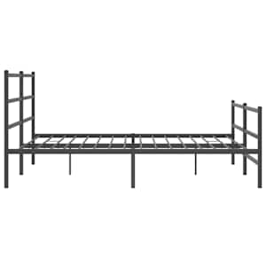 Kovový rám postele s hlavovým a nožním čelem černý 180 x 200 cm - obrázek 6