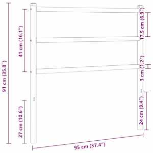 Kovové náhradní čelo postele černé 90 cm - obrázek 5