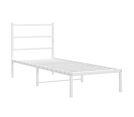 vidaXL Metallbett ohne Matratze mit Kopfteil Wei&szlig; 75x190 cm