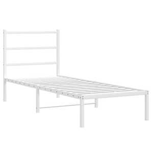 vidaXL Metallbett ohne Matratze mit Kopfteil Wei&szlig; 75x190 cm